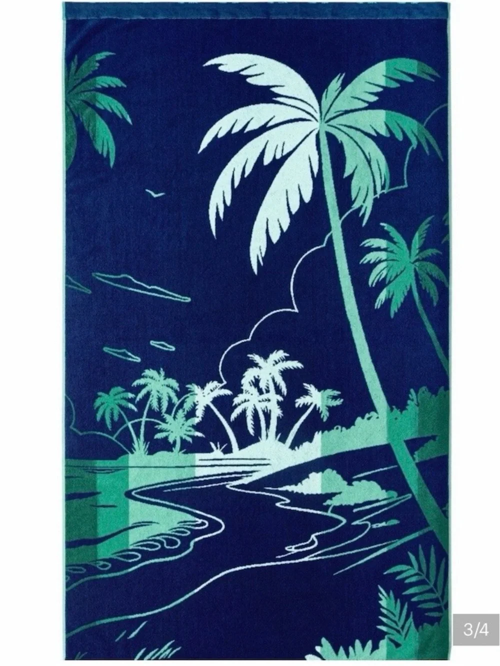 New Beach Towel. Cotton. Blue Hawaiian